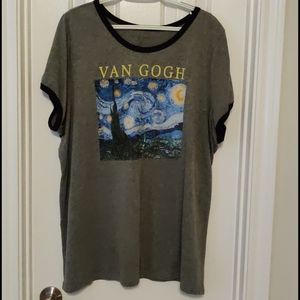 Torrid Van Gogh Ringer Tee sz 3